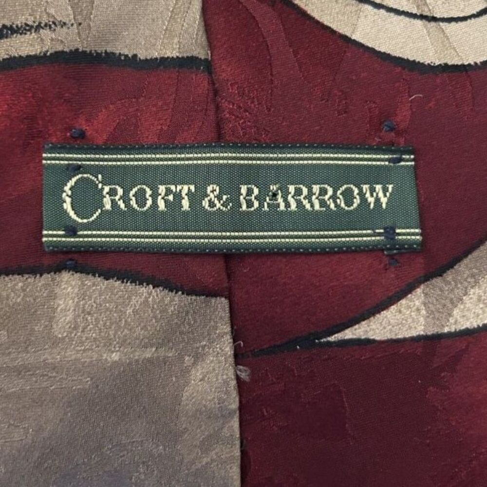 Croft&Barrow Mens Geometric Silk Tie One Size Art Deco Work Abstract Corporate - Picture 6 of 8